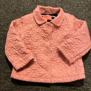 Joules Brand Girl's size 18-24 Months Pink Quilted Jacket Button Up